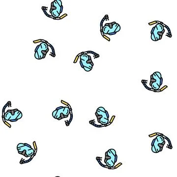 Mask and snokler vector seamless pattern Illustrazione stock