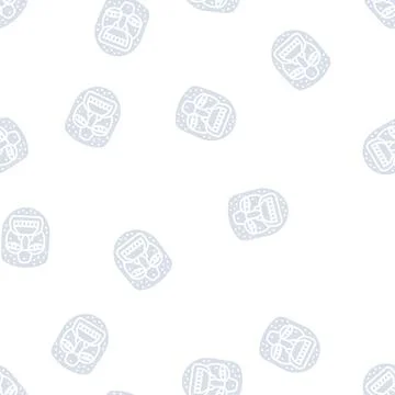 Mask antique glyph seamless pattern Stock Illustration