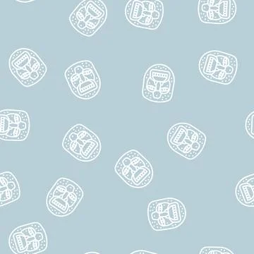 Mask antique line seamless pattern Stock Illustration