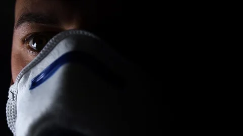 Mask to avoid contagion from the Coronavirus COVID-19 Stock Footage 126324864