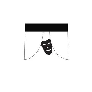 Mask behind a curtain Stock Illustration