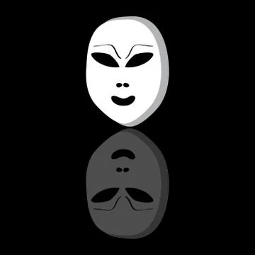 Mask on black background Stock Illustration