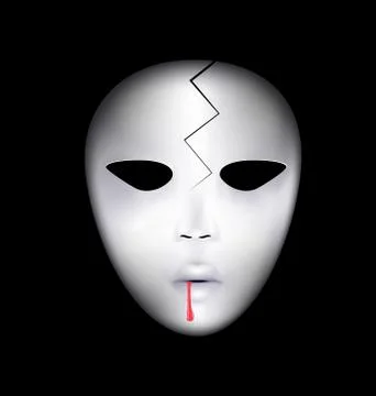 Mask of broken face Stock Illustration