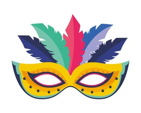 Mask carnival with feathers 스톡 일러스트