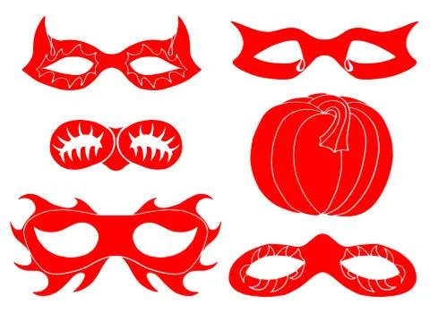 Mask collection vector illustration Illustrazione stock