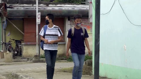 Mask Compliance Stock Footage 141390702