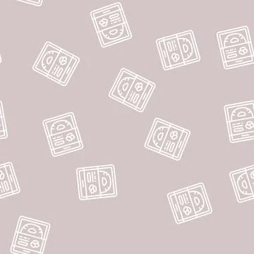Mask cucumber line seamless pattern Stock Illustration