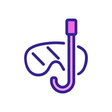 Mask diver icon vector. Isolated contour symbol illustration 스톡 일러스트