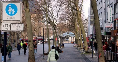 Mask duty in the pedestrian zones Stock Footage 143921253