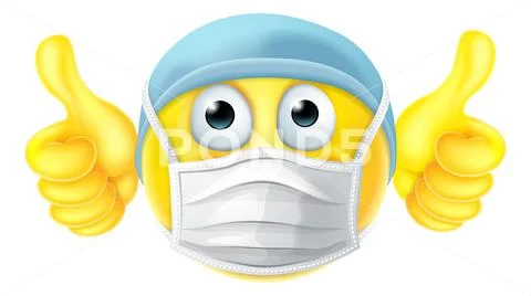 Mask Emoticon Emoji Thumbs Up PPE Doctor Nurse ~ Clip Art #137524375