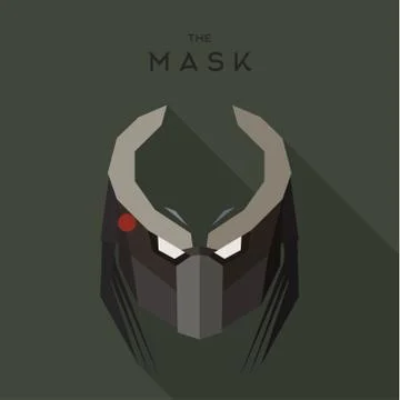 Mask evil alien robot stranger villain with horns, anti hero the vector graphics Stock Illustration