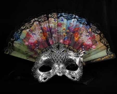 Mask with fan. Stock Photos