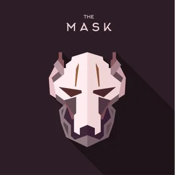 Mask into flat style vector graphics art Stock Illustration