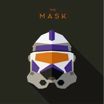 Mask into flat style vector graphics art Stock Illustration