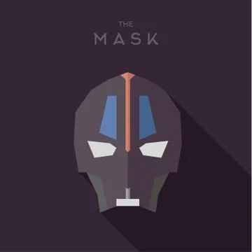 Mask into flat style vector graphics art Stock Illustration