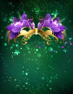 Mask on a green background Stock Illustration