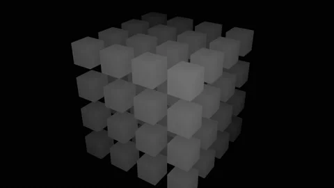 Mask Grid of Four by Four Boxes Cuboids Stock Footage 139740335