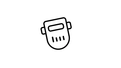Mask helmet icon looping animation isolated on white background Stock Footage 339315071