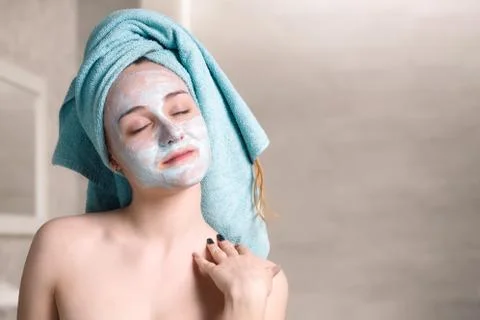 The mask on her face Stock Photos