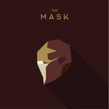 Mask hero flat style abstraction vector graphics art illustration Stock Illustration