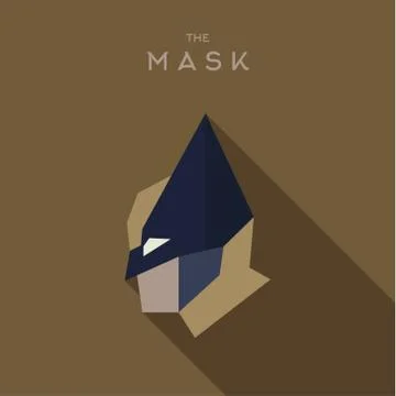 Mask hero flat style abstraction vector graphics art illustration Stock Illustration
