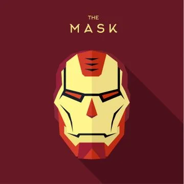 Mask hero into flat style vector graphics art Stock Illustration
