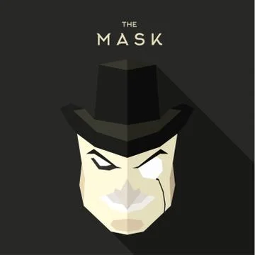 Mask hero into flat style vector graphics art Illustrazione stock
