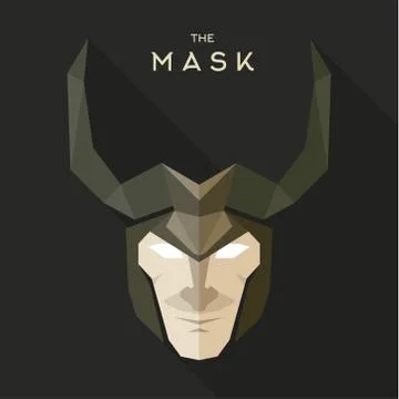 Mask hero into flat style vector graphics art Stock Illustration