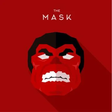 Mask hero into flat style vector graphics art Stock Illustration