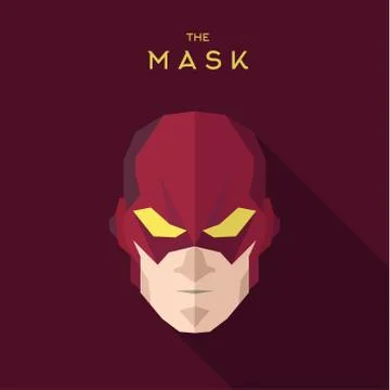 Mask hero into flat style vector graphics art Stock Illustration