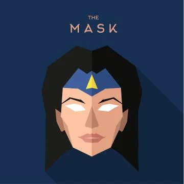 Mask hero into flat style vector graphics art Stock Illustration