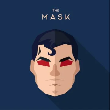 Mask hero into flat style vector graphics art Stock Illustration