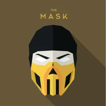 Mask hero into flat style vector graphics art Stock Illustration