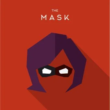 Mask Hero superhero flat style icon vector logo, illustration, villain Stock Illustration