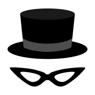 Mask icon with tuxedo hat. Vector illustration for web Stockillustratie