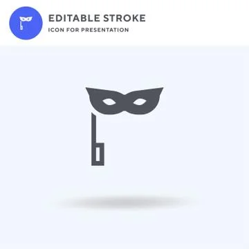 Mask icon vector, filled flat sign, solid pictogram isolated on white, logo i Stock Illustration