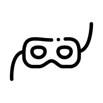 Mask Icon Vector Outline Illustration Illustrazione stock