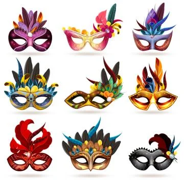Mask Icons Set Stock Illustration