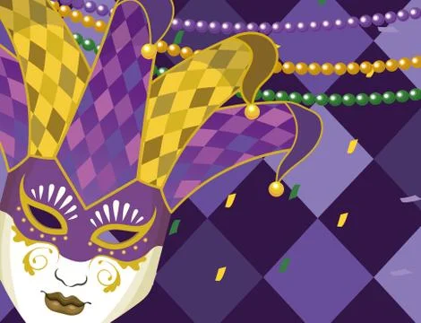 Mask with jester hat Stock Illustration