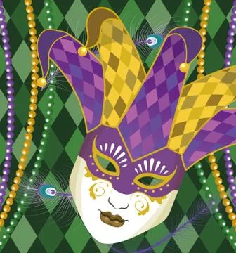 Mask with jester hat Stock Illustration