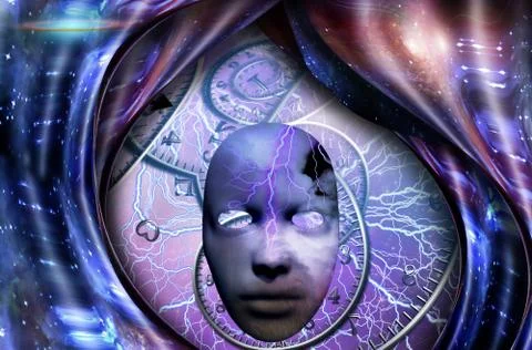 Mask with lightning Stock Illustration