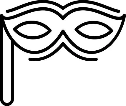 Mask Line Icon Design Stock Illustration