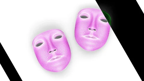 Mask. Looping footage has 4K resolution. Prores 4444. 3D Illustration. Stock Footage 105237233