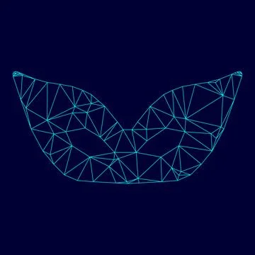 Mask low poly triangulation triangulated polygonal electric cyan blue vibrant Stock Illustration