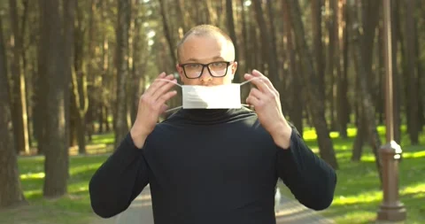 Mask on man Stock Footage 130338145