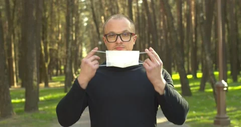 Mask on man Stock Footage 130338538