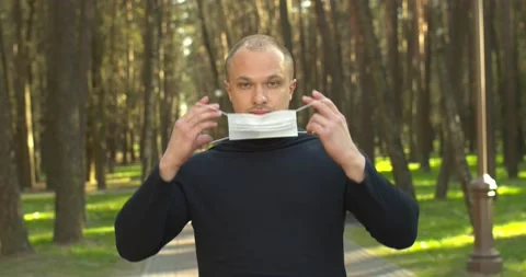 Mask on man Stock Footage 130338994