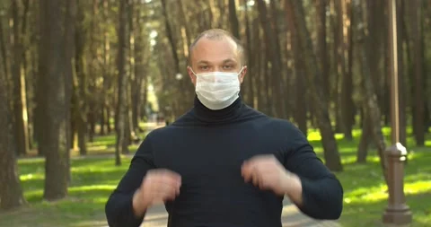 Mask on man Stock Footage 130339061