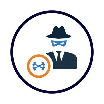 Mask, man, head, computer, software, hacker, computer hacker icon Stock Illustration