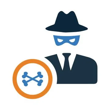 Mask, man, head, computer, software, hacker, computer hacker icon Illustrazione stock